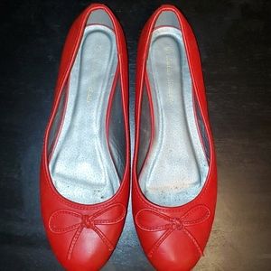 Andres Machado Red Leather Flat